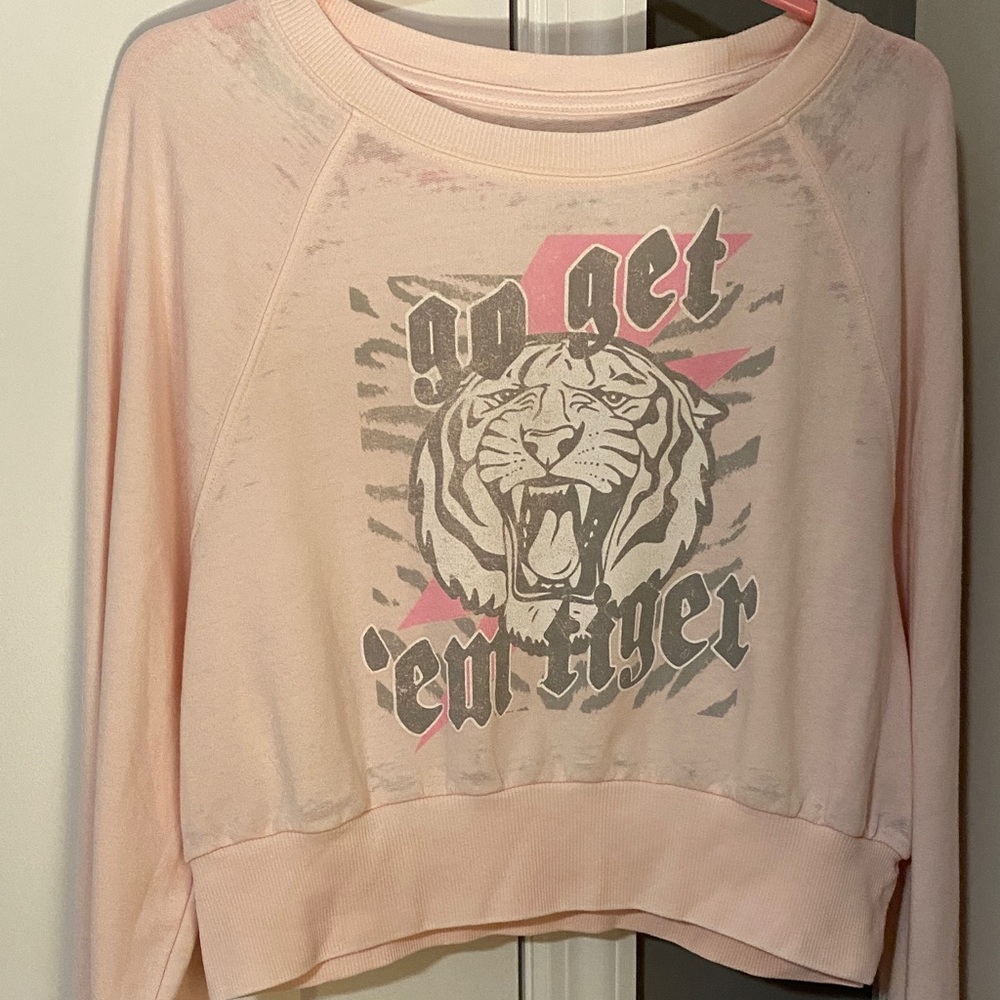 NWOT Recycled  Karma Pale Pink Graphic Sweatshirt